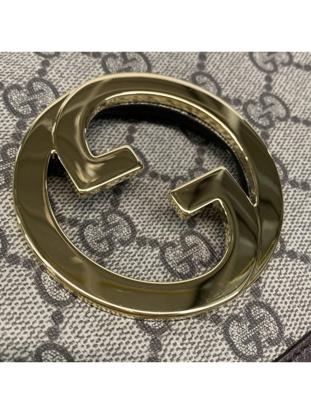 ★SOLD★ Gucci Waist Pouch Interlocking GG Plus Supreme Dark Brown Beige Leather - Picture 13 of 15